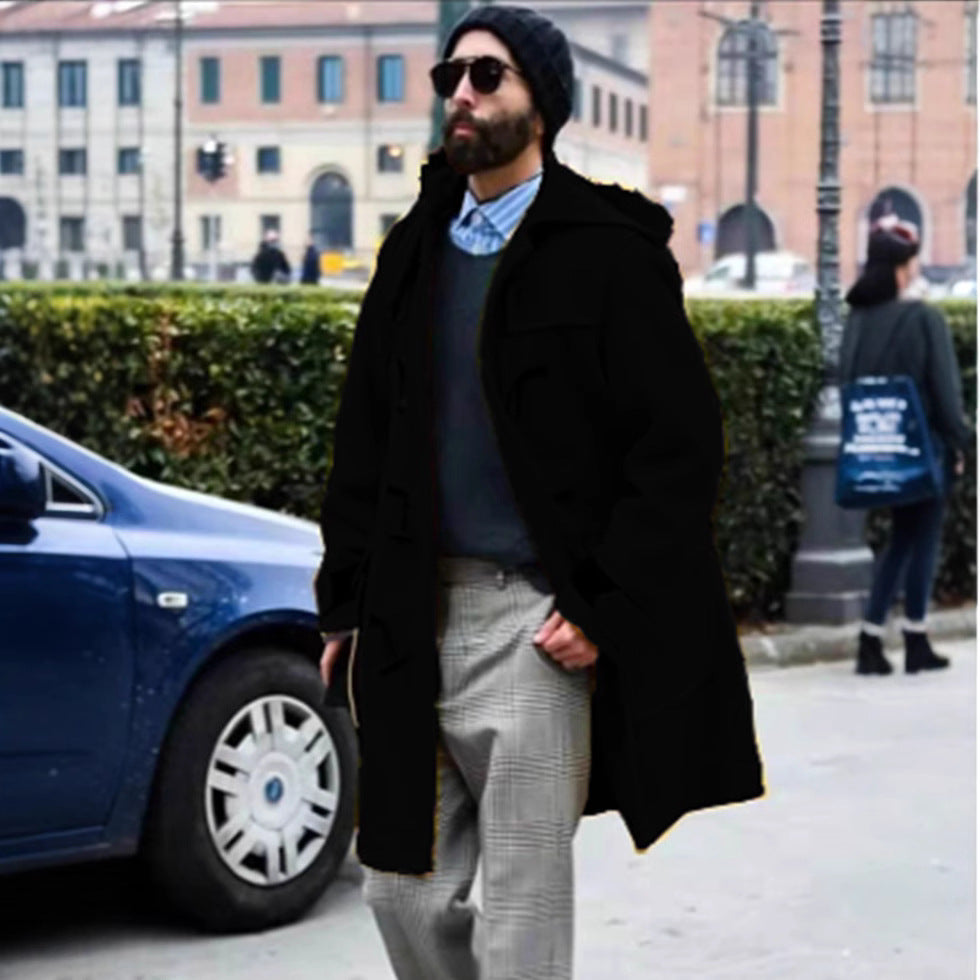 Hooded Woolen Trench Coat