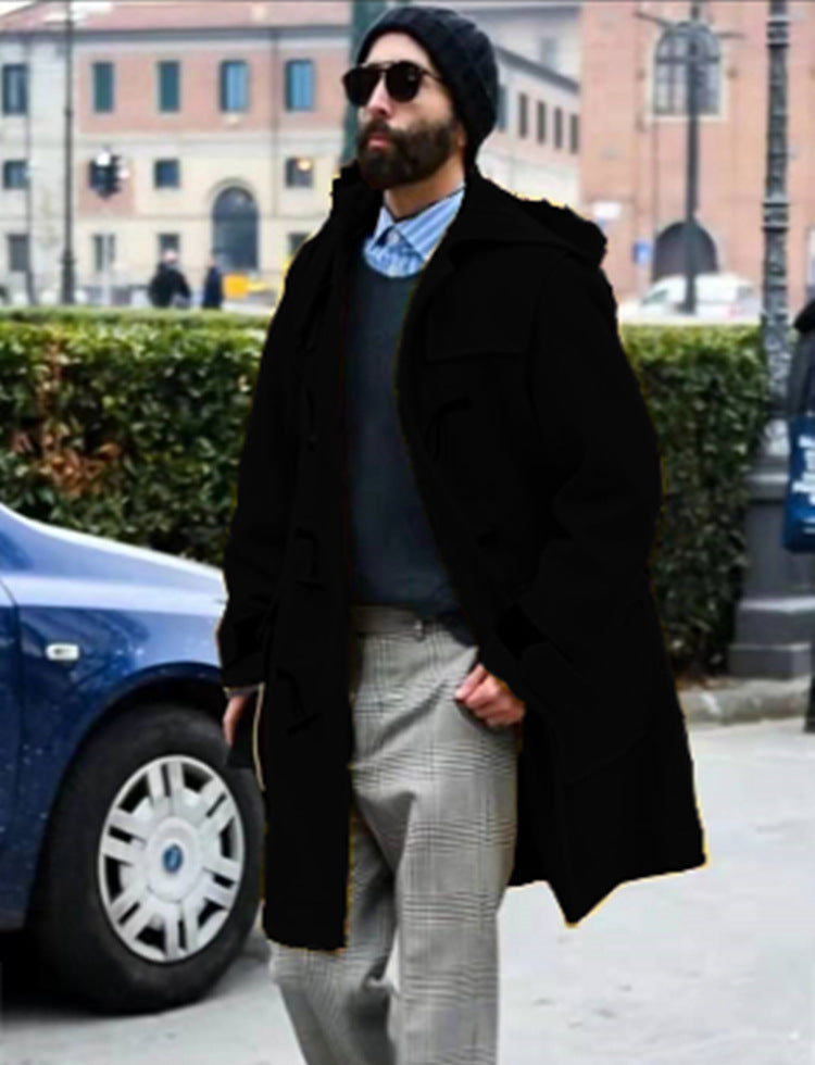 Hooded Woolen Trench Coat