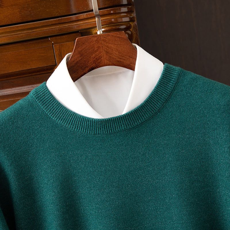 Round Neck Pullover Bottoming Shirt Casual Business Loose Long Sleeve Sweater