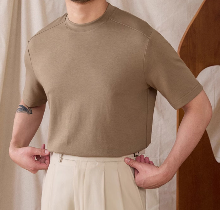 All-match Round Neck Breathable Slim-fit Base T-shirt