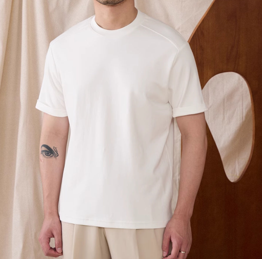 All-match Round Neck Breathable Slim-fit Base T-shirt