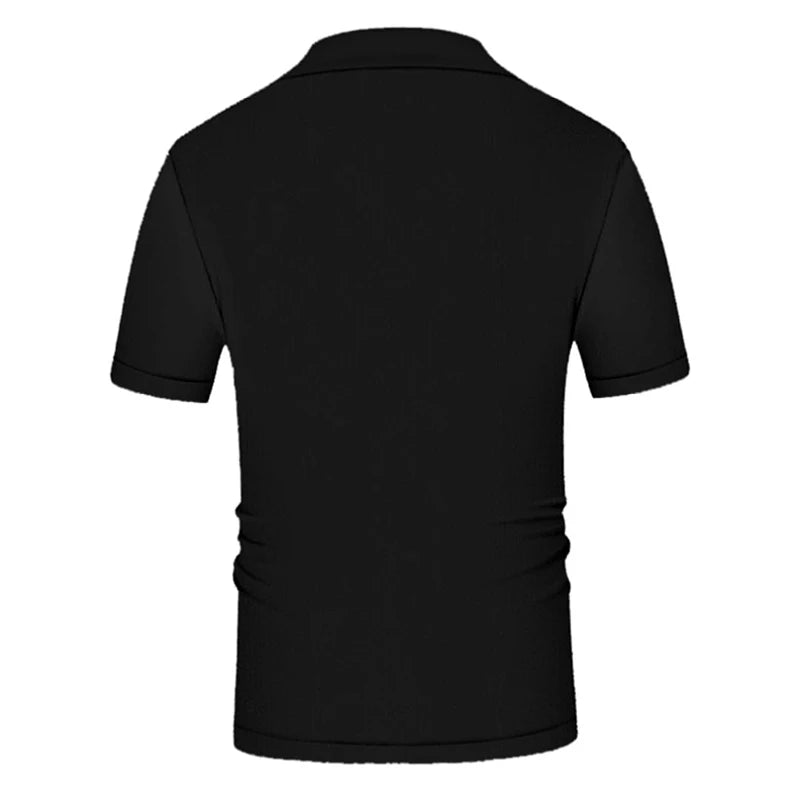 Summer Clothing Men's Casual Knitted Patchwork Short Sleeve Polo Shirt Lapel Button Breathable T Shirt Fashion Luxury M-3XL