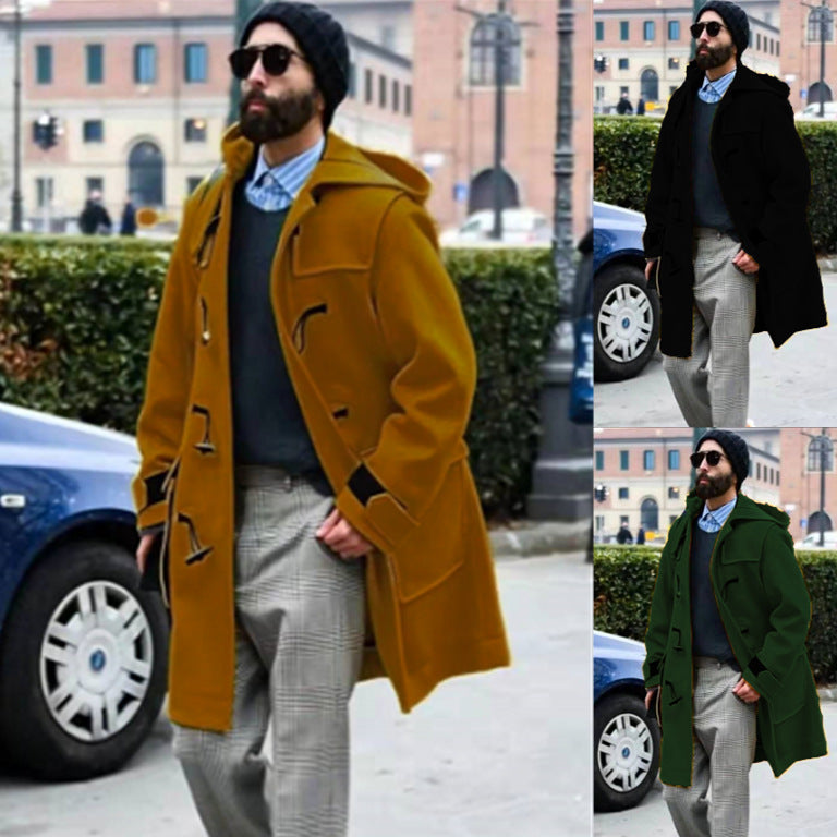 Hooded Woolen Trench Coat