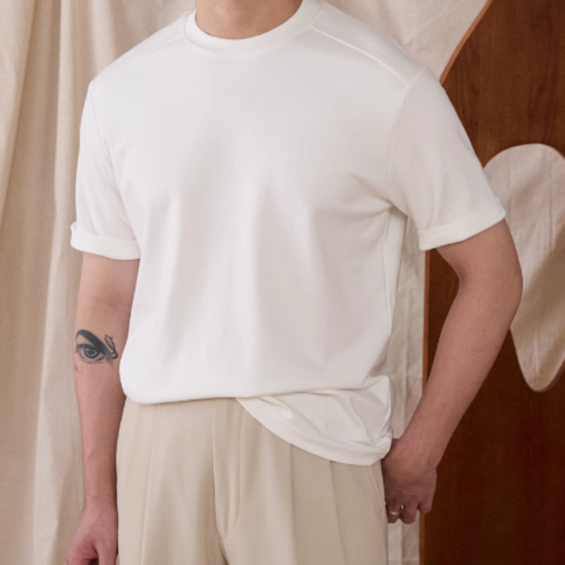 All-match Round Neck Breathable Slim-fit Base T-shirt