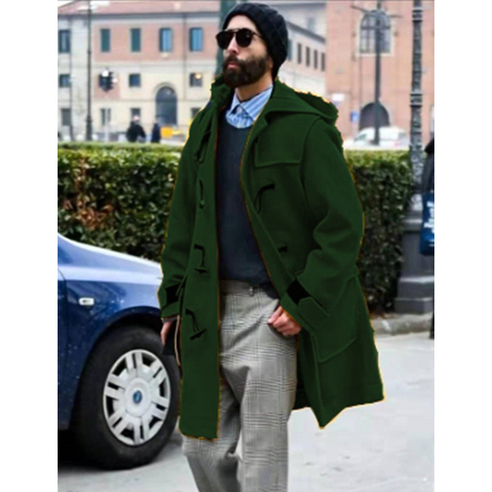 Hooded Woolen Trench Coat