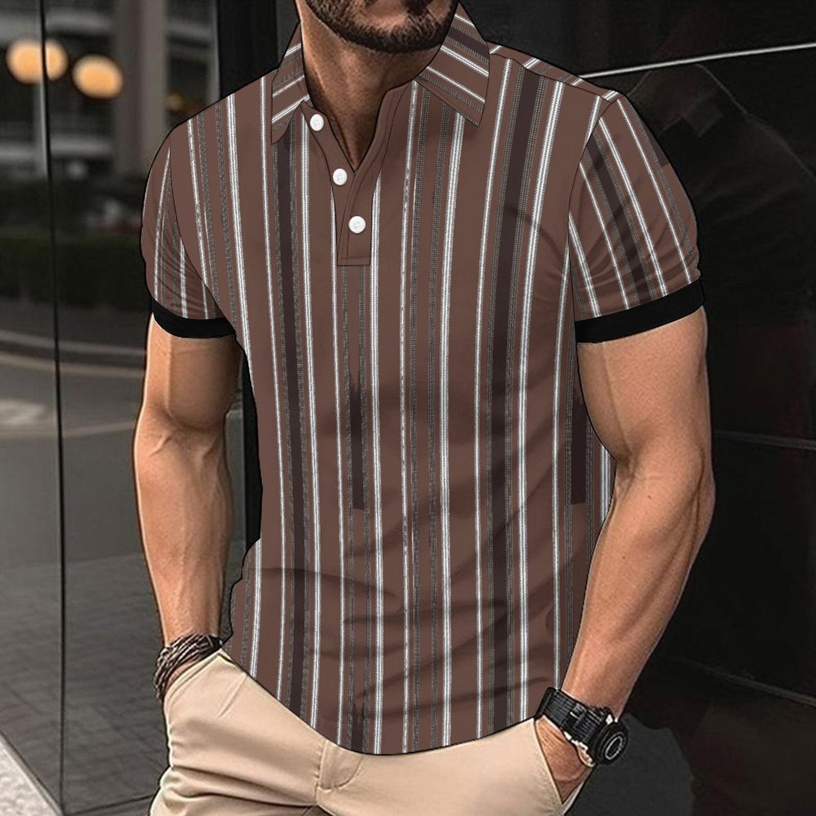 Fashion Casual Men's American Printed Short Sleeve