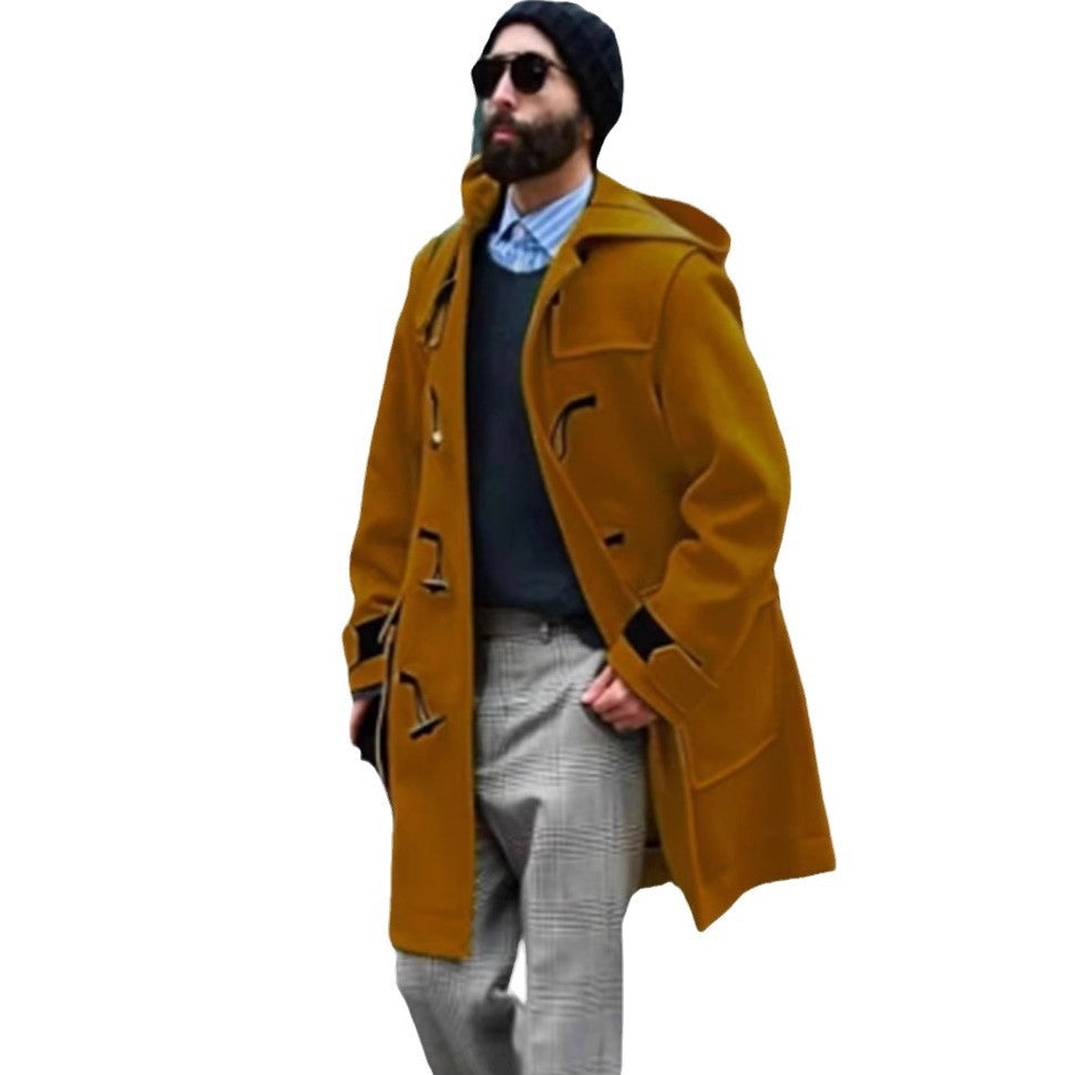 Hooded Woolen Trench Coat