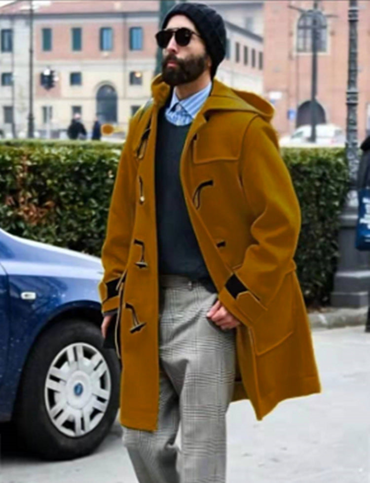 Hooded Woolen Trench Coat